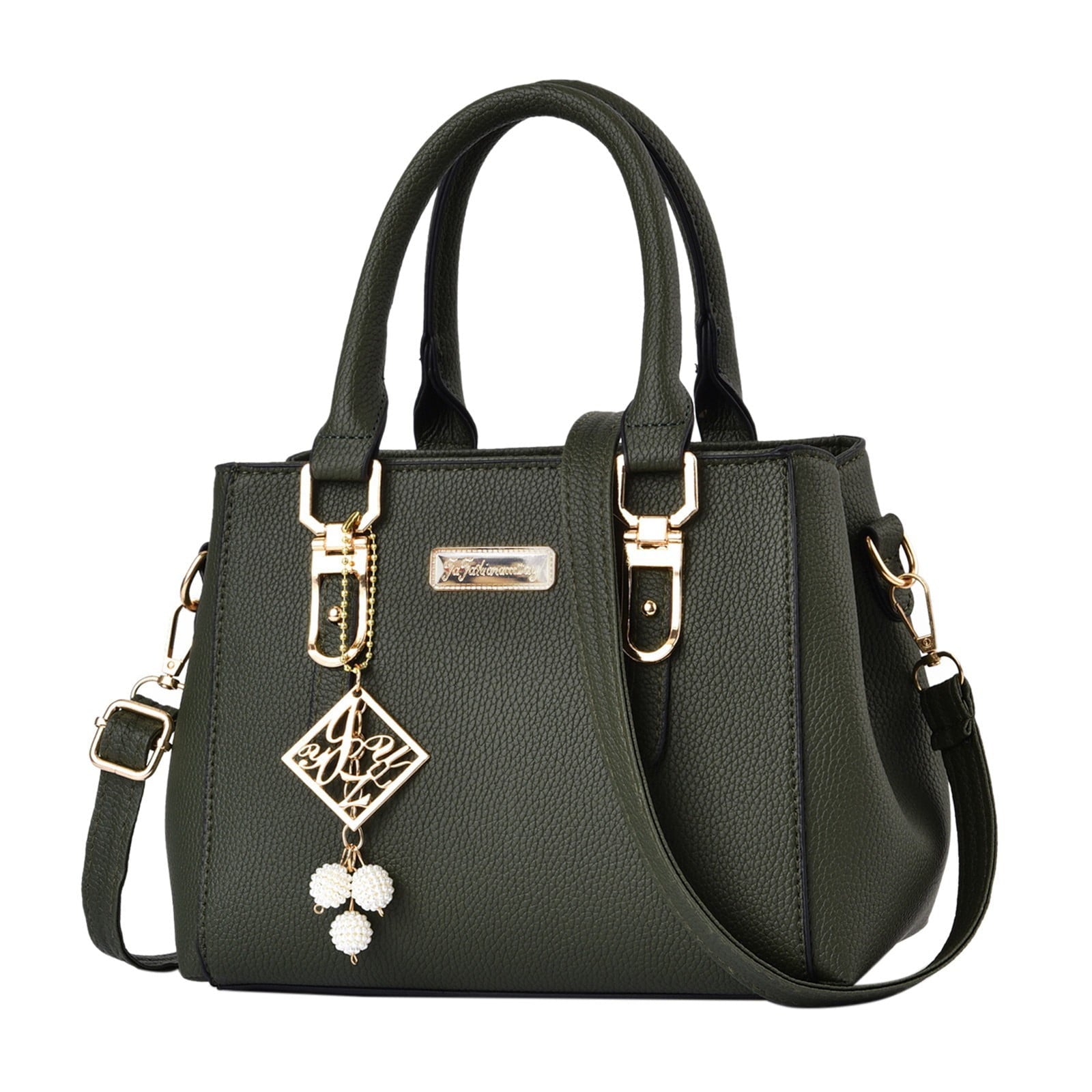 Bmisegm Casual Leather Messenger Bag Large Capacity Handbag Fashion Womens Bag Extra Large Shoulder Bag Green One Size