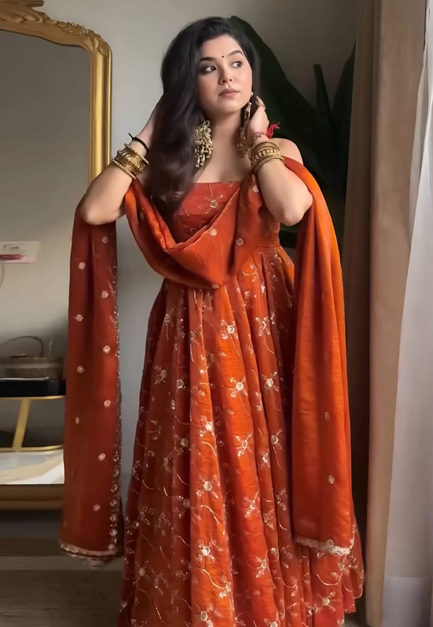 ust Silk Readymade Anarkali Suit 321478